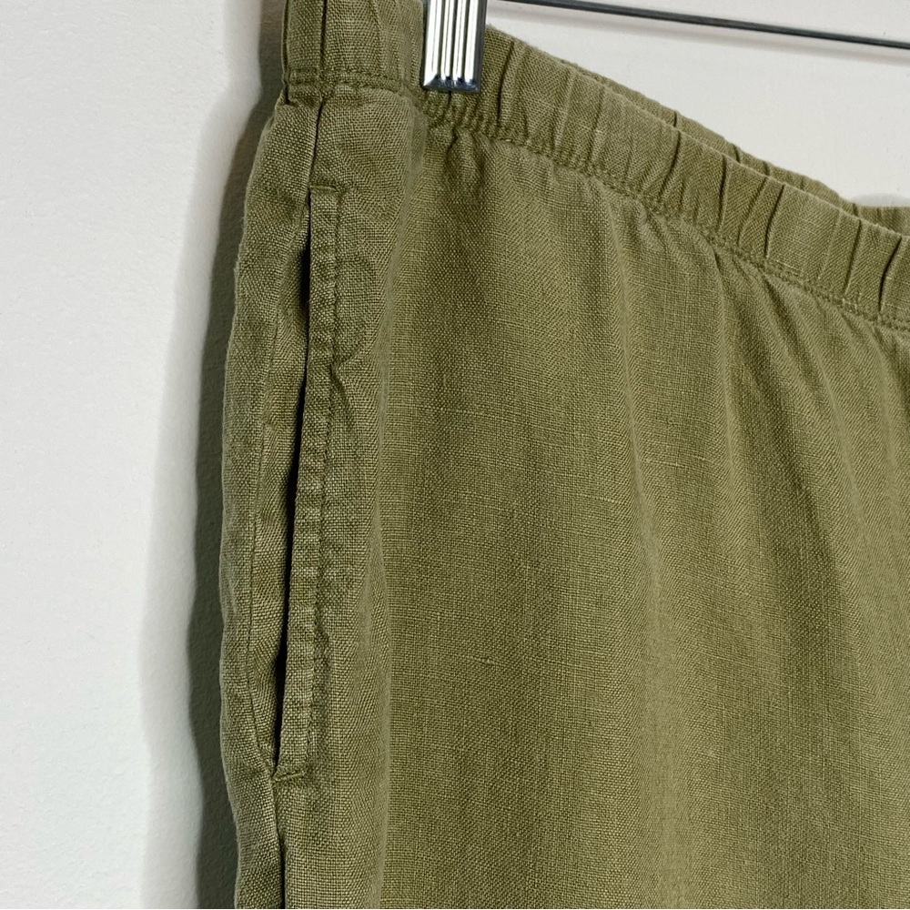 J. Jill Olive Khaki Love Linen Wide Leg Pants - Picture 2 of 9